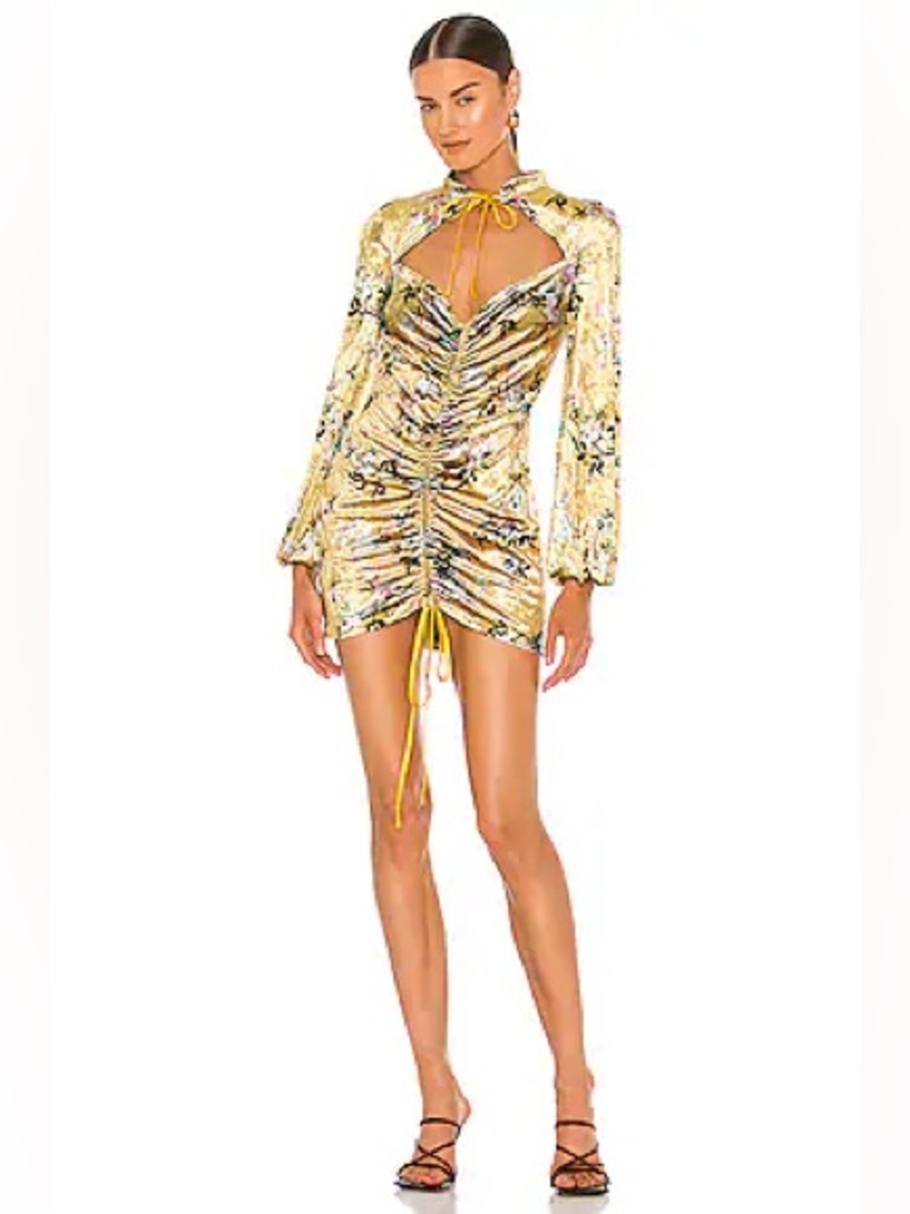 REVOLVE x Kim Shui Velvet Mini Dress in Yellow